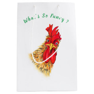 Mediana Bolsa de regalo divertida con gallo sorprendido pe