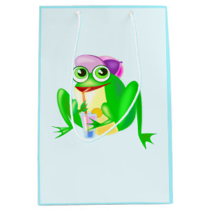 Mediana Bolsa de regalo divertida con sapo Fiesta feliz
