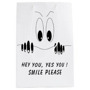 Mediana Bolsa de regalo divertida curiosidad ojos sonrisa