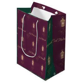 Mediana Bolsa de regalo Eid magenta/verde