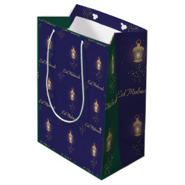 Mediana Bolsa de regalo Eid verde azul