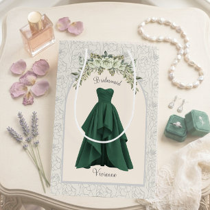 Mediana Bolsa de regalo elegante esmeralda verde para prop