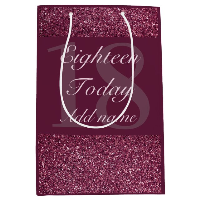 Mediana Bolsa de regalo especial para cumpleaños 18 person (Anverso)