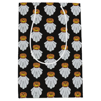Mediana Bolsa de regalo - Fantasma de calabaza (negro)