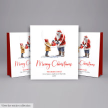 Bolsa de regalo festiva de Papá Noel en rojo y ver