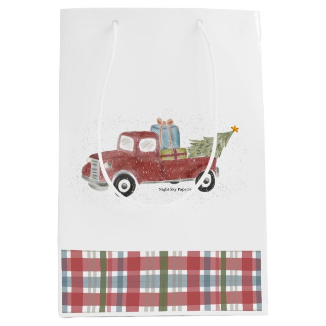 Mediana Bolsa de regalo - Festividad de Camión Rojo (Anverso)