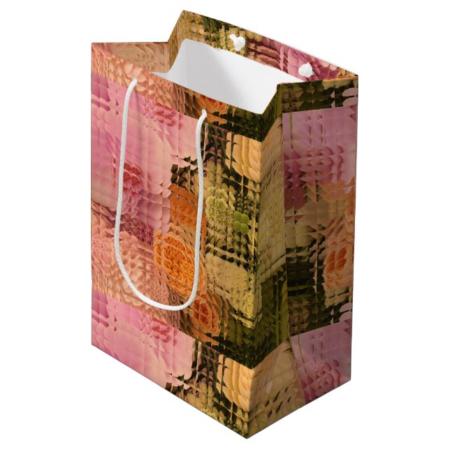 Mediana Bolsa de regalo floral, bolsa de regalo para bodas (Angulo Anverso)
