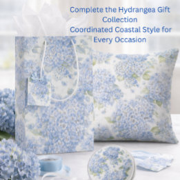 Mediana Bolsa de regalo floral Hortensia Azul