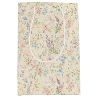 Mediana Bolsa de regalo floral pastel Grandmillennial medi