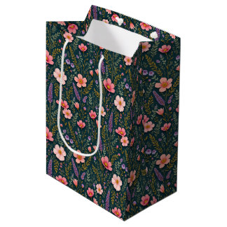Mediana Bolsa de regalo floral terrosa