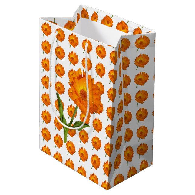 Mediana Bolsa de regalo - Flores de caléndula (Angulo reverso)