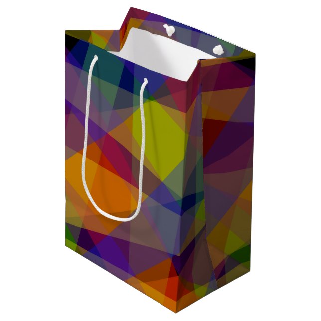 Mediana Bolsa de regalo - Geométrico Oscuro (Angulo Anverso)
