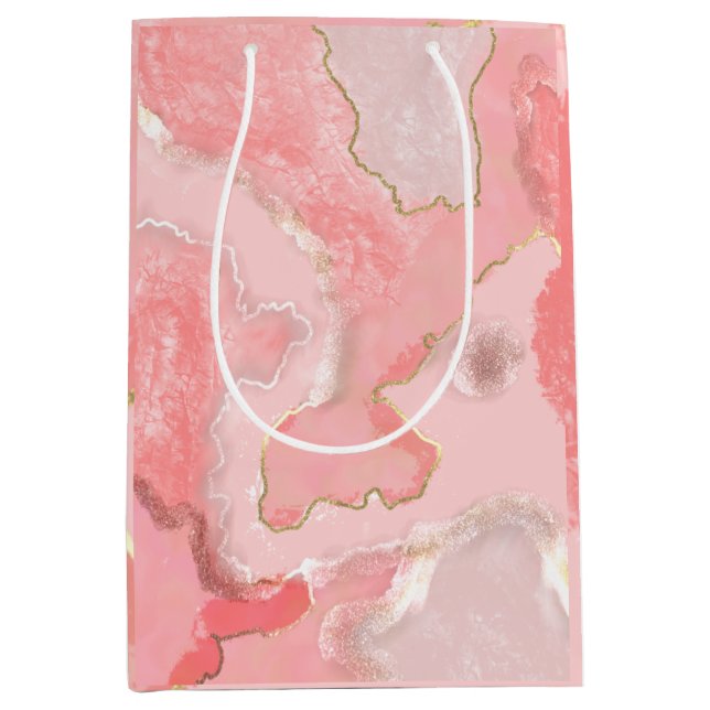 Mediana Bolsa de regalo Glossy Marble (Anverso)