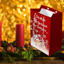 Mediana Bolsa de regalo Jesús es la razón de la Navidad
