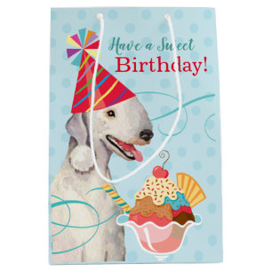 Mediana Bolsa de regalo media Bedlington Terrier de cumple