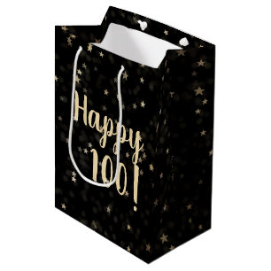Mediana Bolsa de regalo media de cumpleaños 100 estrellas 