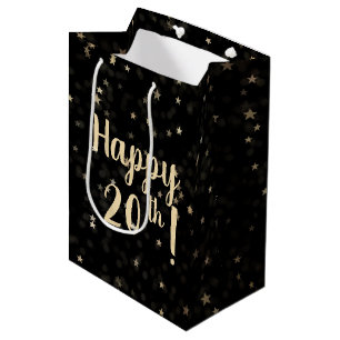 Mediana Bolsa de regalo media de cumpleaños 20 estrellas y