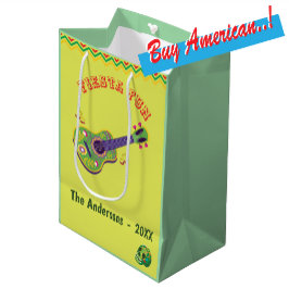 Mediana Bolsa de regalo media de monograma de lima mexican