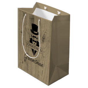 Mediana Bolsa de regalo media de mustache de níquel negro