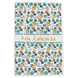 Mediana Bolsa de regalo media de piña hawaiana e hibiscus