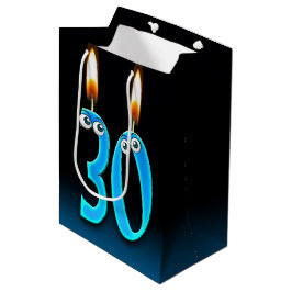 Mediana Bolsa de regalo media de velas de cumpleaños 30