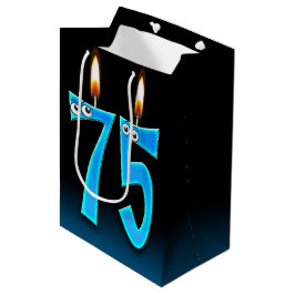 Mediana Bolsa de regalo media de velas de cumpleaños 75