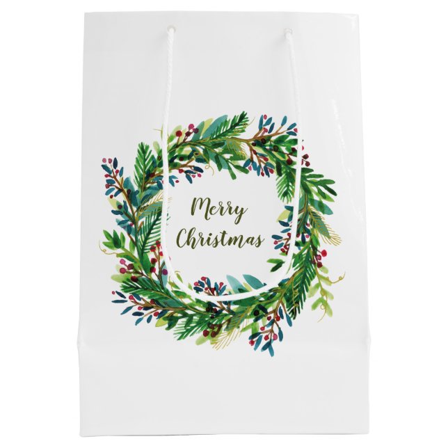 Mediana Bolsa de regalo media para la Navidad Feliz Navida (Reverso)