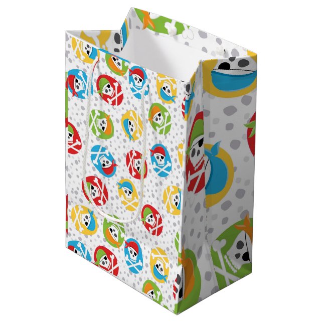 Mediana Bolsa de regalo media para los niños SKULL Fiesta  (Angulo Anverso)