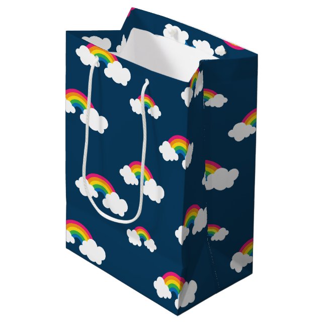 Mediana Bolsa de regalo medio arcoiris (Angulo Anverso)