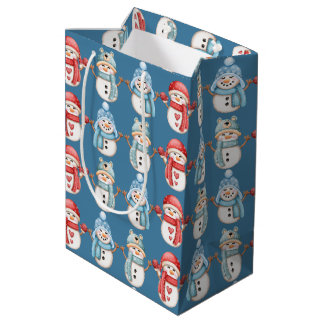 Mediana Bolsa de regalo medio de hombres de nieve azul ace
