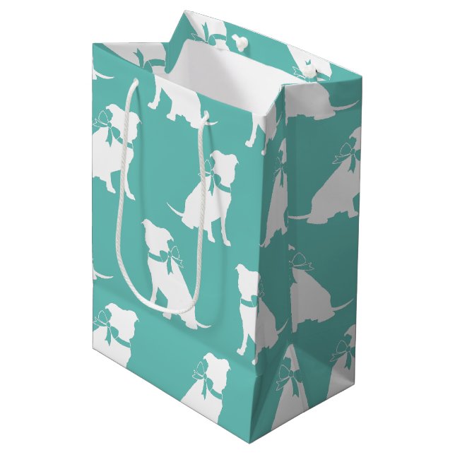 Mediana Bolsa de regalo medio Pit Bulldog Puppy Pitbull (Angulo Anverso)