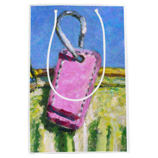 Mediana Bolsa de regalo moderna con paisaje pintado con et