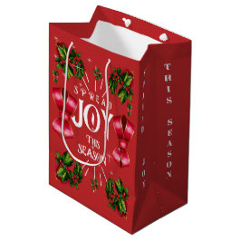 Mediana Bolsa de Regalo Navideña 'Spread Joy This Season'