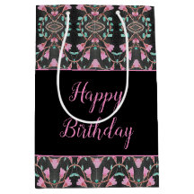 Bolsa de regalo negra con acento Verde azulado y r