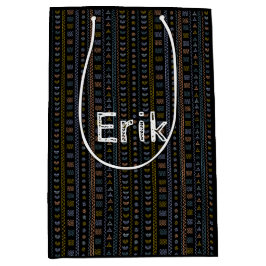 Mediana Bolsa de regalo negra de arte popular escandinavo 