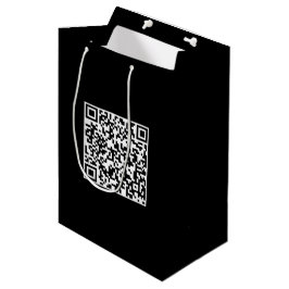 Mediana Bolsa de regalo negra personalizada con código QR