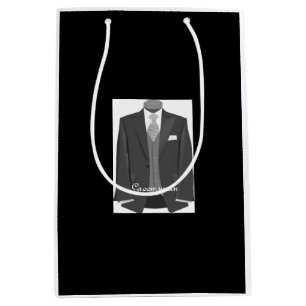 Mediana Bolsa de regalo negro para el novio del partido de