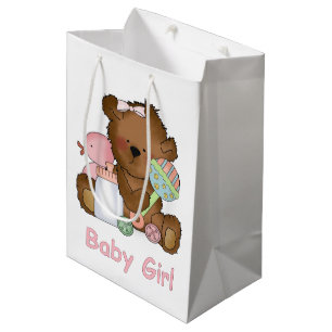 Mediana Bolsa de regalo para bebé de chica de oso medio