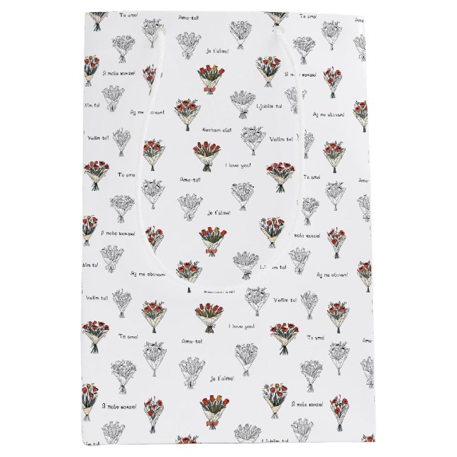 Mediana Bolsa de regalo para Bouquet Flower (Anverso)