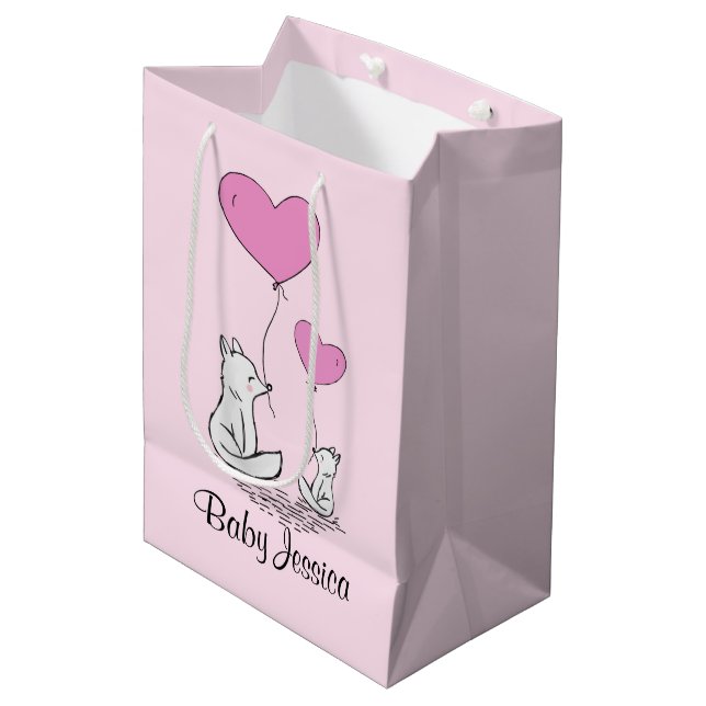 Mediana Bolsa de regalo para diseño de globos cardíacos de (Angulo Anverso)