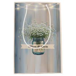 Mediana Bolsa de regalo para ducha de boda en granero rúst