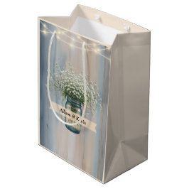 Mediana Bolsa de regalo para ducha de boda en granero rúst