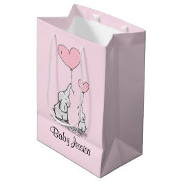 Mediana Bolsa de regalo para el diseño del amor del elefan
