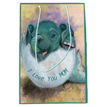 Bolsa de regalo para elefantes bebés Te amo mamá -