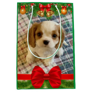 Mediana Bolsa de regalo para feriado de cachorro de Cavali