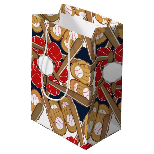 Mediana Bolsa de regalo para fiesta de cumpleaños de béisb (Angulo reverso)