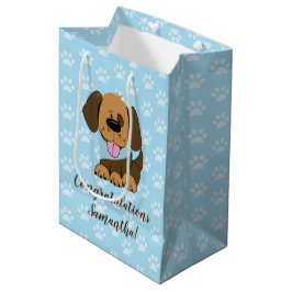 Mediana Bolsa de regalo para la impresión de pastas azules