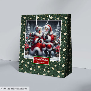 Mediana Bolsa de regalo para los Navidades rojos clásicos