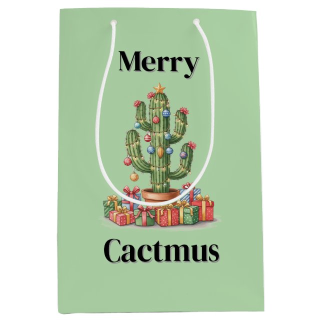 Mediana Bolsa de regalo para navidades - Cactmus para cere (Anverso)