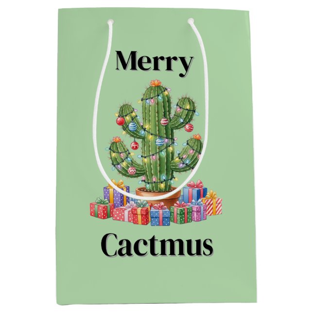 Mediana Bolsa de regalo para navidades - Cactmus para cere (Anverso)